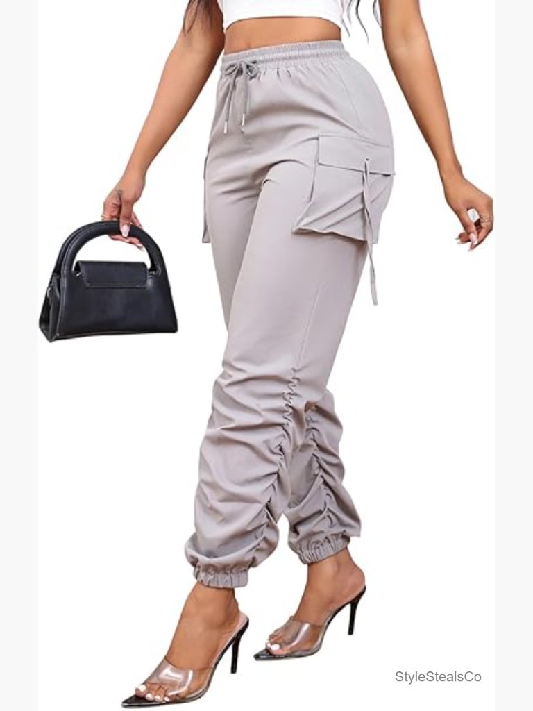Quick Dry Cargo Jogger Pants With Deep Pockets For Hiking & Outdoor